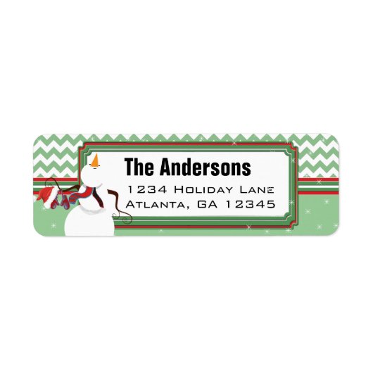 ソウマンシェブロンジグザグクリスマス差出人住所 ラベル (正面)