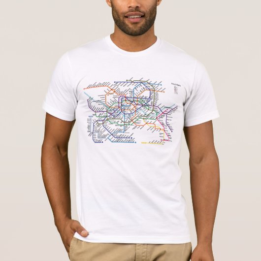 ソウルの地下鉄の地図によって合われるTシャツ Tシャツ (正面)