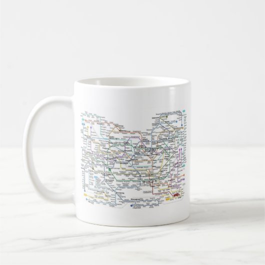 ソウルの地下鉄の地図 コーヒーマグカップ (左)