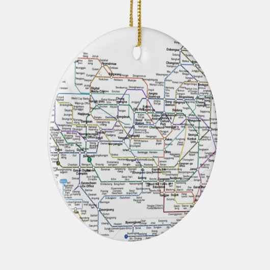ソウルの地下鉄の地図 セラミックオーナメント (右)