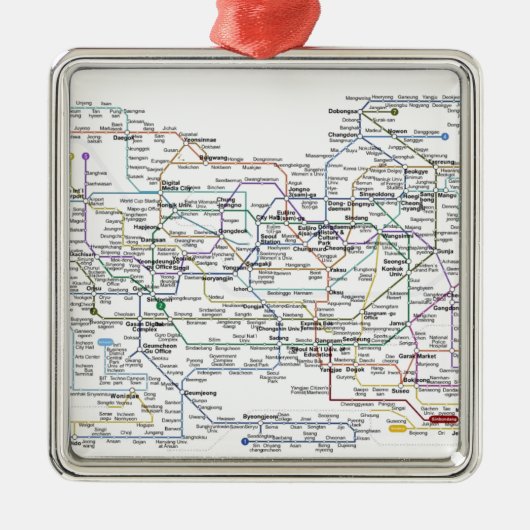 ソウルの地下鉄の地図 メタルオーナメント (正面)