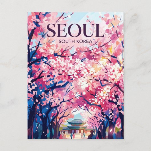 ソウルの桜 韓国 ポストカード (正面)
