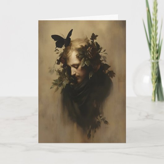 ソウルの植物画 ダークアカデミア プリント カード (正面)