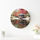 ソウルの秋の日本人の庭 ラージ壁時計 (ホーム)