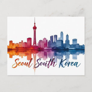 ソウルの韓国 水彩画 旅行 アート ポストカード