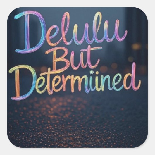 ソウルアート，カオス美しい,はっきりしたタイポグラフィ，カラフ スクエアシール (正面)