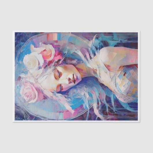 ソウルオブアンエンジェルパステル紙コラージュ 薄葉紙 (正面)