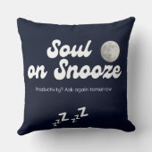 ソウルオンスヌーズおもしろい – 怠惰ムード引用文枕 クッション (裏面)