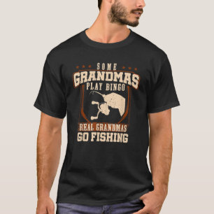 ソウルグランマ遊ビンゴ実在ジオンマスゴー魚釣り Tシャツ
