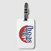 ソウルコリアレトロサンシティスカイラインシティスケープアート ラゲッジタグ (正面縦)