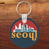 ソウルコリアヴィンテージシティスカイラインシティスケープ キーホルダー (正面)