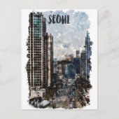 ソウルサウスコリアシティスケープVintage旅行 ポストカード (正面)
