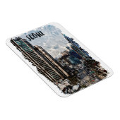 ソウルサウスコリアシティスケープVintage旅行 マグネット (右側)