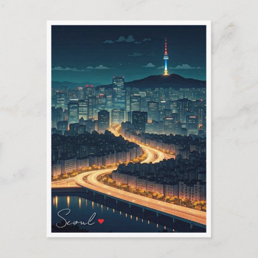 ソウルサウスコリアナイトビュー ポストカード (正面)