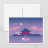 ソウルサウスコリアパステルトラベルデザイン ポストカード (正面/裏面)