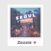 ソウルサンセット:シティー鮮やかスケープ旅行 シール (シート)