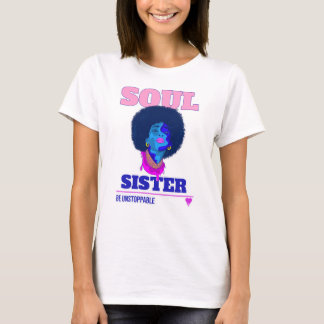 ソウルシスターは止められない アフロポップアートTシャツ Tシャツ
