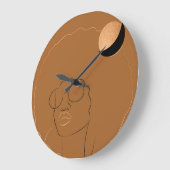 ソウルシスターアフロー金ゴールド ラージ壁時計 (傾斜)