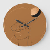 ソウルシスターアフロー金ゴールド ラージ壁時計 (正面)