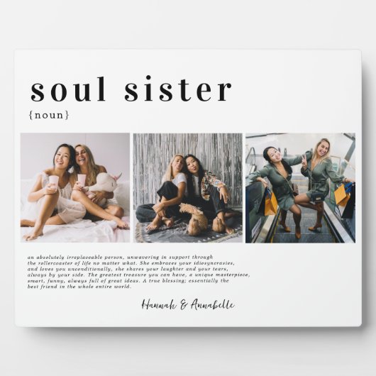 ソウルシスターズ |姉妹の写真コラージュのギフト フォトプラーク (正面)