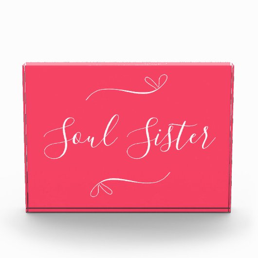 ソウルシスターホットピンクミニマルのモダンフォトブロック フォトブロック (正面)