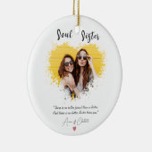 ソウルシパーソナライズされたスター定義の水色 セラミックオーナメント (右)