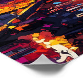 ソウルスカイラインポスター – ダイナミックな韓国のウォールアート ポスター (角)