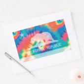 ソウルタイサイケデリック染色カリフォルニア共和国国旗 長方形シール (封筒)