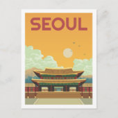 ソウルノースコリア有名なトラベルプレイスイラストレーション ポストカード (正面)