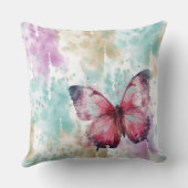 ソウルバタフライから喜びが沸き立つ抽象芸術 クッション (裏面)