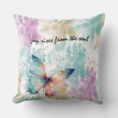 ソウルバタフライから喜びが沸き立つ抽象芸術 クッション (正面)
