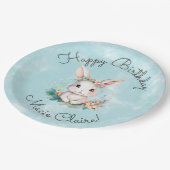 ソウルバニーがバニーの1歳の誕生日パーティーを飾る ペーパープレート (アングル)