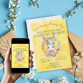 ソウルバニーがバニーの1歳の誕生日パーティーを飾る 招待状