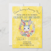 ソウルバニーがバニーの1歳の誕生日パーティーを飾る 招待状 (正面)