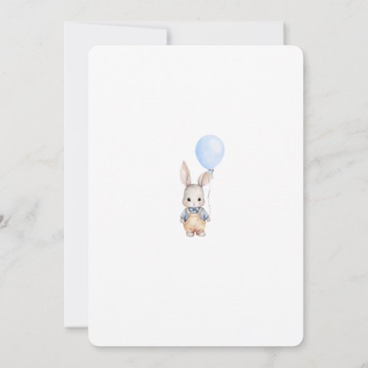 ソウルバニーブルーボーイファースト誕生日 招待状 (裏面)