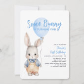 ソウルバニーブルーボーイファースト誕生日 招待状 (正面)