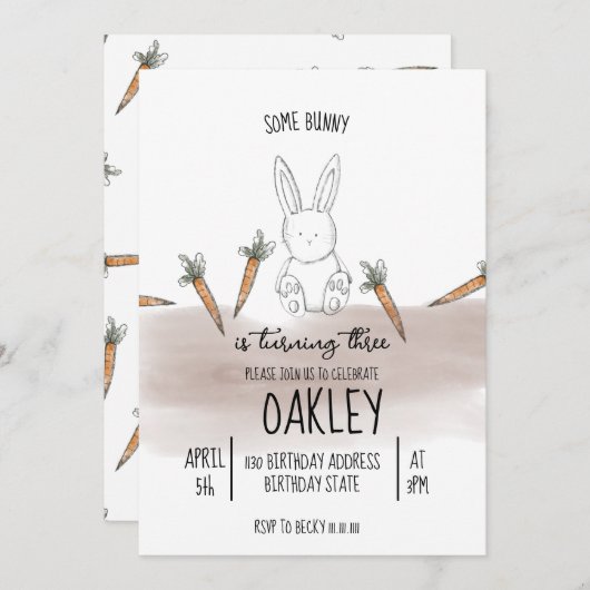 ソウルバニーボーイ誕生日 招待状 (正面/裏面)