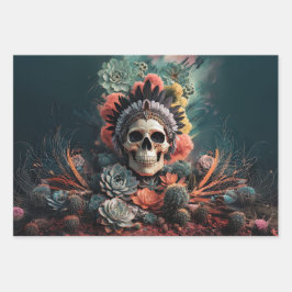 ソウルフル・ウォリアー、先住民・アメリカン・ゴシック ラッピングペーパーシート