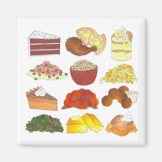 ソウルフードのお気に入りグルメ南料理 マグネット (正面)