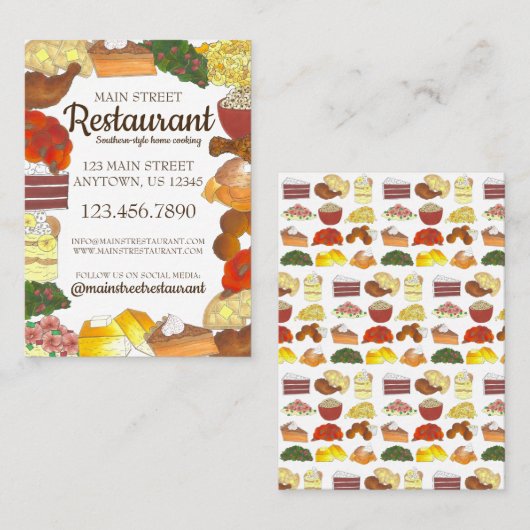 ソウルフードサザンキュイジーネージーケーターレストランシェフ 名刺 (正面/裏面)