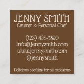 ソウルフードディッシュレストランカテラーシェフグルメ スクエア名刺 (裏面)