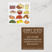 ソウルフードディッシュレストランカテラーシェフグルメ スクエア名刺 (正面/裏面)