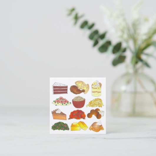 ソウルフードディッシュレストランカテラーシェフグルメ スクエア名刺 (スタンド正面)