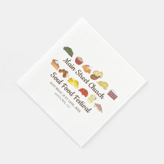 ソウルフードフェスティバルイベントサザンキュイジーヌ料理 スタンダードランチョンナプキン (角)