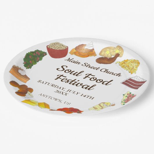 ソウルフードフェスティバルイベントサザンキュイジーヌ料理 ペーパープレート (アングル)