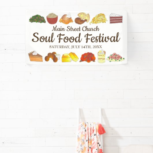 ソウルフードフェスティバルイベントサザンキュイジーヌ料理 横断幕 (インサイチュ)