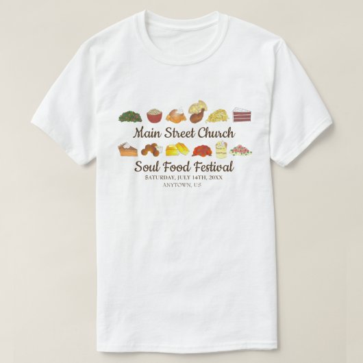ソウルフードフェスティバルイベントサザンキュイジーヌ料理 Tシャツ (デザイン正面)
