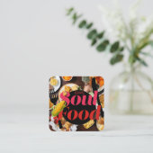 ソウルフードレストランビジネスカード スクエア名刺 (スタンド正面)