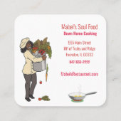 ソウルフードレストランビジネスカード スクエア名刺 (裏面)
