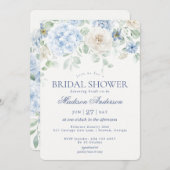 ソウルブルーフローラアジサイブライダルシャワー 招待状 (正面/裏面)